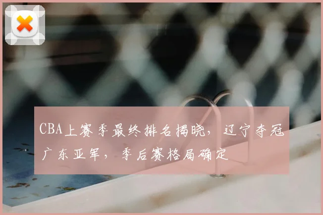 CBA上赛季最终排名揭晓，辽宁夺冠广东亚军，季后赛格局确定