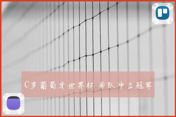C罗葡萄牙世界杯 率队冲击冠军